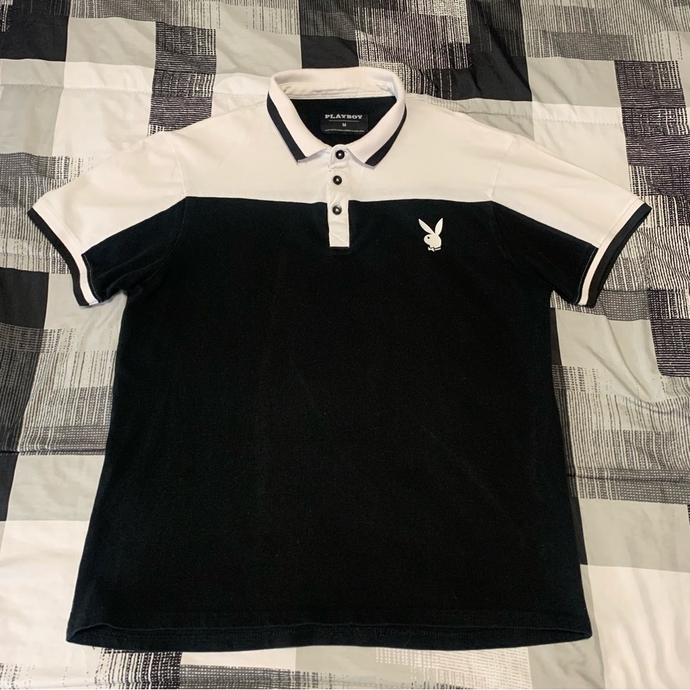 Playboy black & white polo shirt (M)